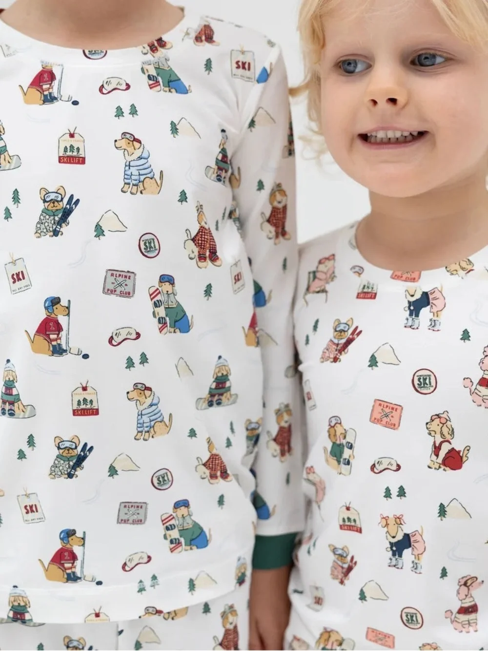 Angel Dear Ski Winter Sports Dog Print Pajama Set 2T 3/4 5/6 7/8